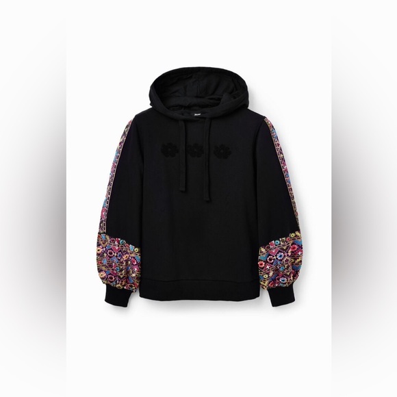 EUC- DESIGUAL- SWEET DAISYS HOODIE- Medium - Picture 1 of 8